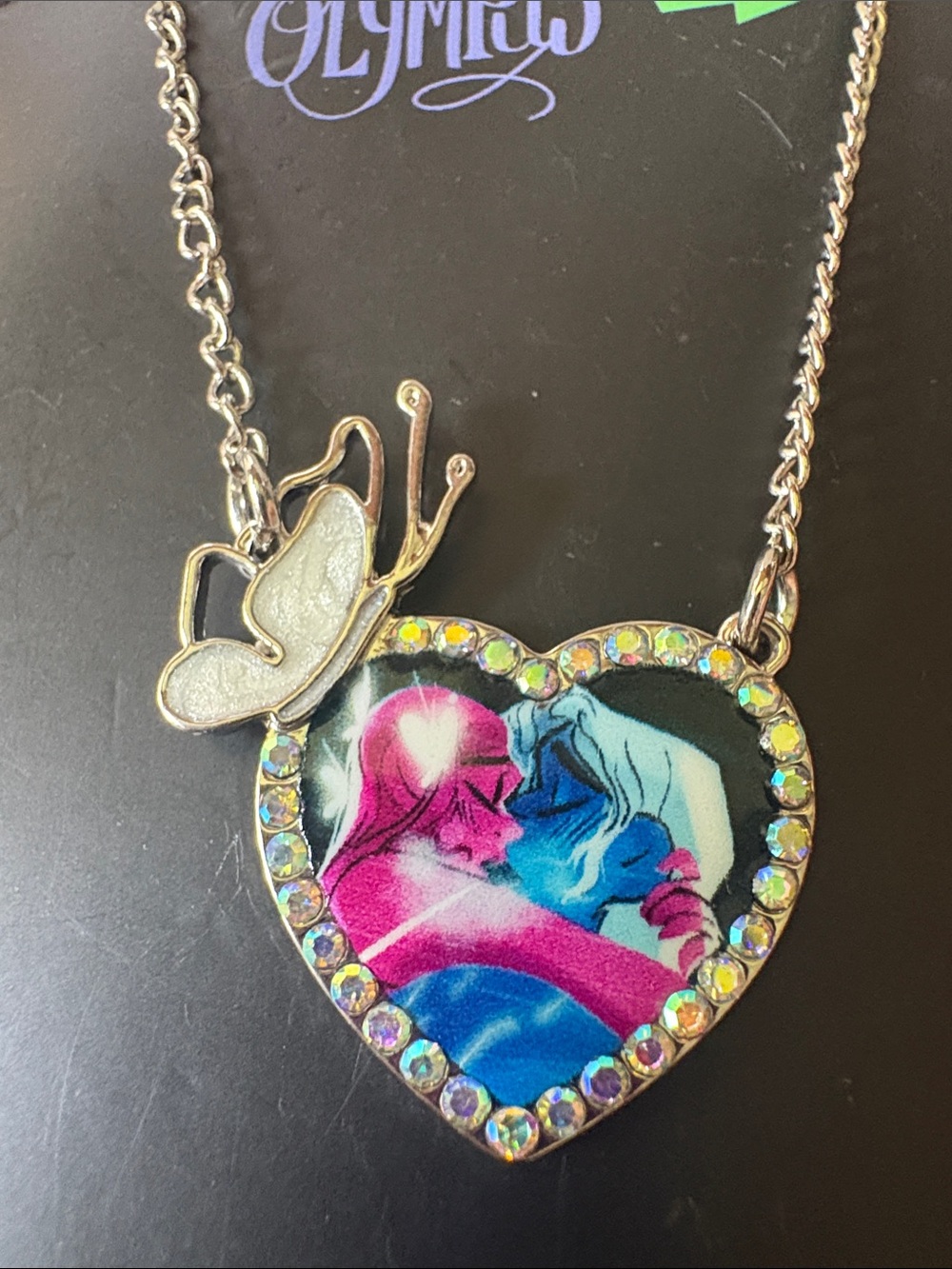 Lore Olympus Persephone & Hades Heart Necklace Hot Topic